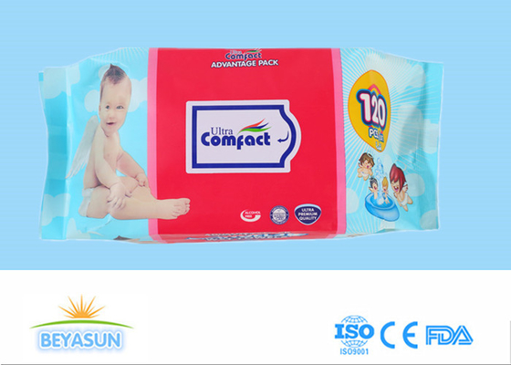 Le chiffon humide jetable Unscented organique doux de l'eau pure de bébé a gravé en refief